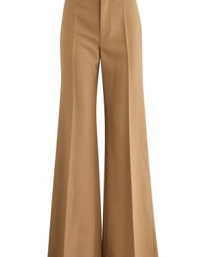 Chloe Flared-leg Wool Trousers - Beige - 38 (UK10 / S)