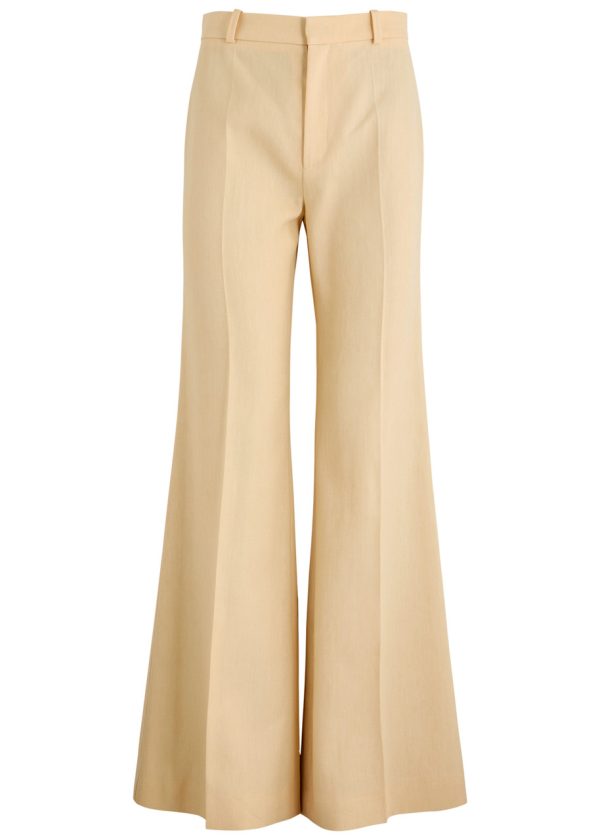 Chloe Flared-leg Woven Trousers - Beige - 42 (UK14 / L)