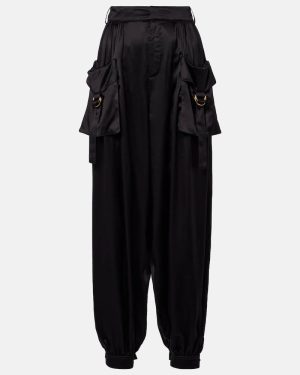 Chloe High-rise silk satin cargo pants