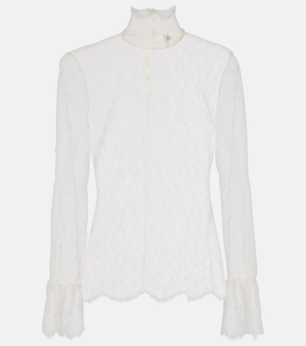 Chloe Sheer floral lace blouse