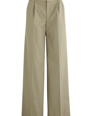 Christopher Esber Leather-trimmed Wide-leg Cotton-blend Trousers - Beige - 8 (UK8 / S)
