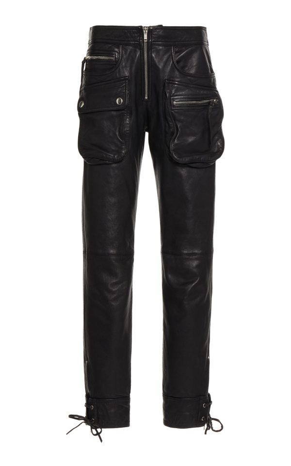 Ciane Leather Cargo Pants - Black - FR 36 - Moda Operandi