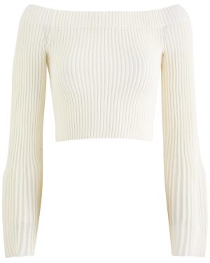 Clea Oria Off-the-shoulder Cotton-blend top - Off White - M (UK12 / M)