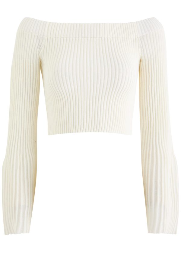 Clea Oria Off-the-shoulder Cotton-blend top - Off White - M (UK12 / M)