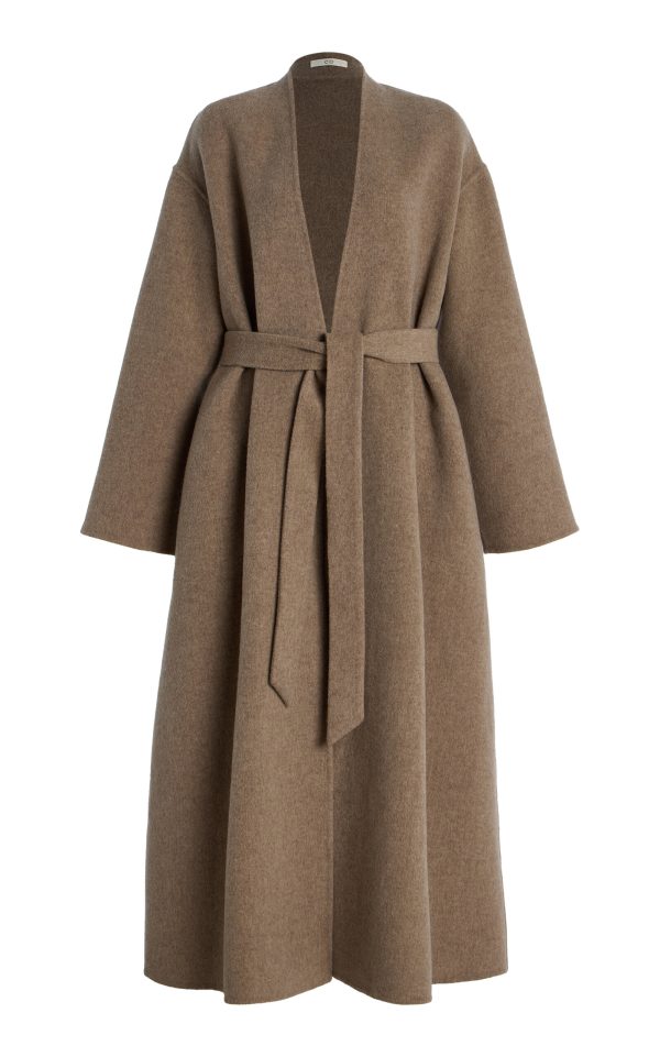 Co - Double Faced Wool-Cashmere Wrap Coat - Taupe - M/L - Moda Operandi