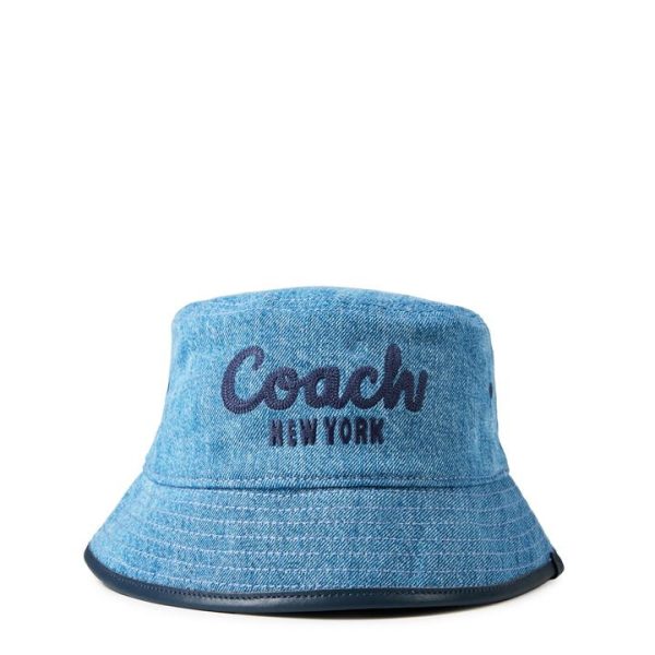 Coach Coach Embroidered Denim Bucket Hat - Blue