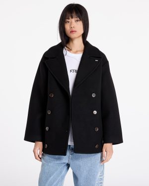 Coat Tommy Jeans Wool Peacoat Black M