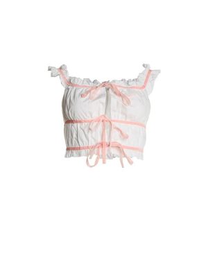 Collective The Label The Label White Lace-Up Crop-Top