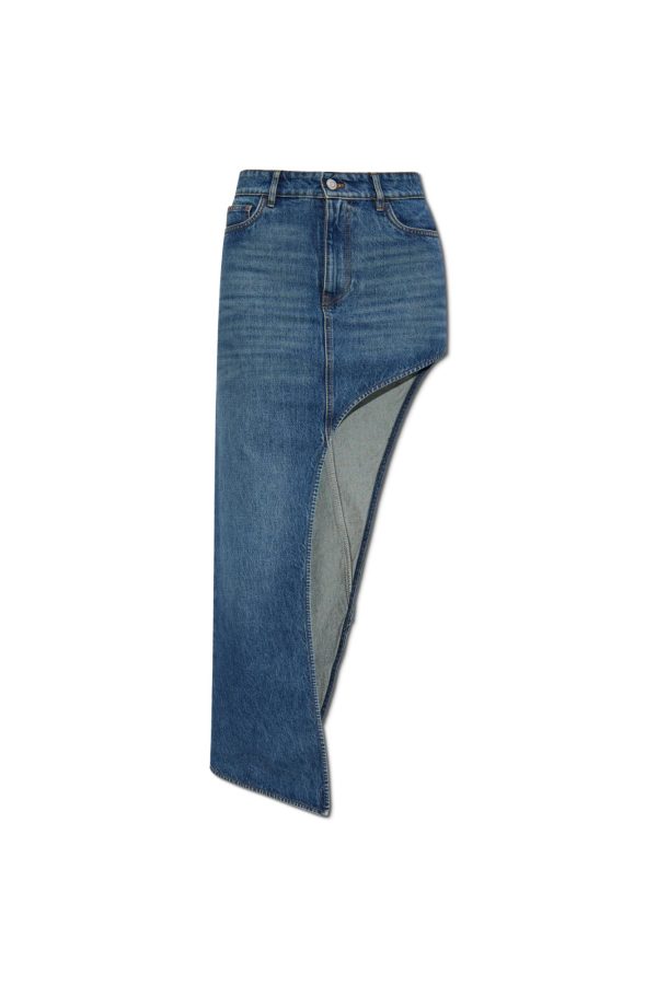 Coperni Asymmetrical Cut Denim Skirt