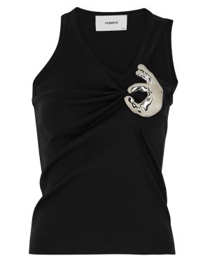 Coperni Emoji Embellished Cotton Tank top - Black - M