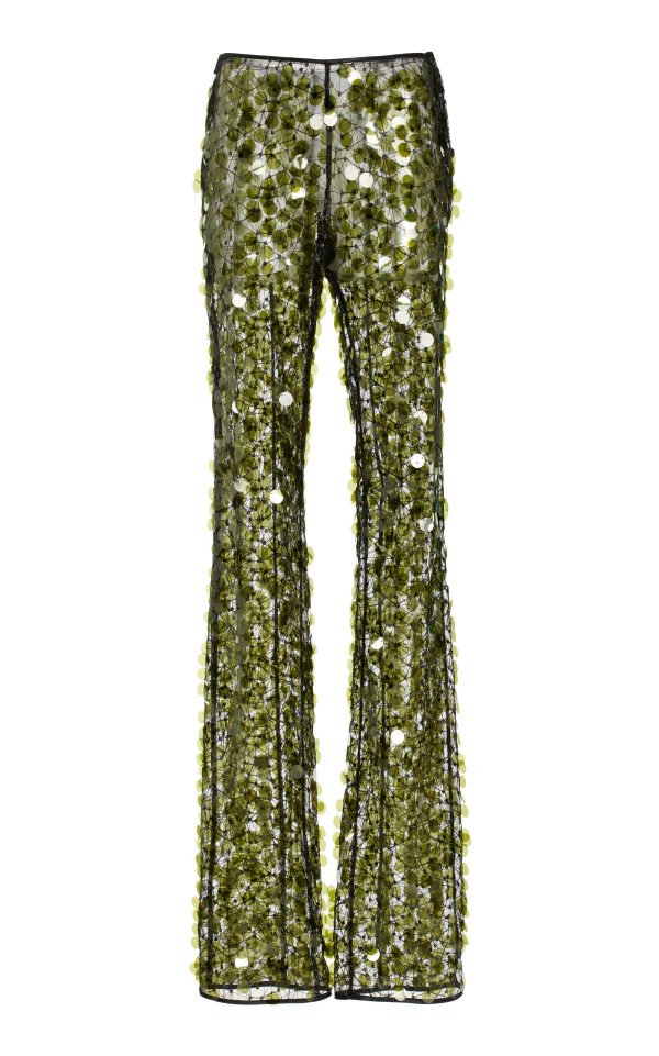 Coperni - Sequined Flared Pants - Green - FR 36 - Moda Operandi