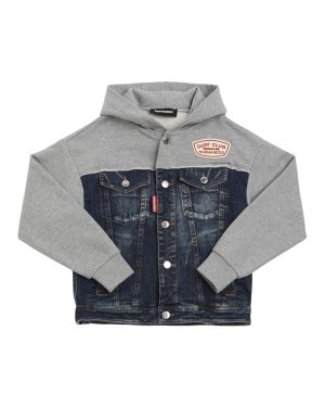 Cotton & Denim Hooded Jacket
