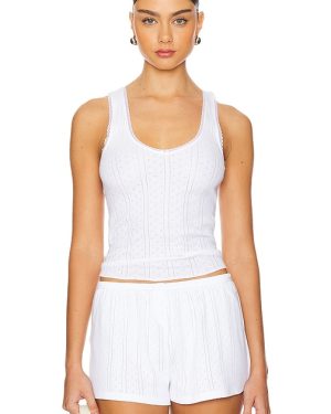 Cou Cou Intimates The Scoop Tank Top in White. Size XS.