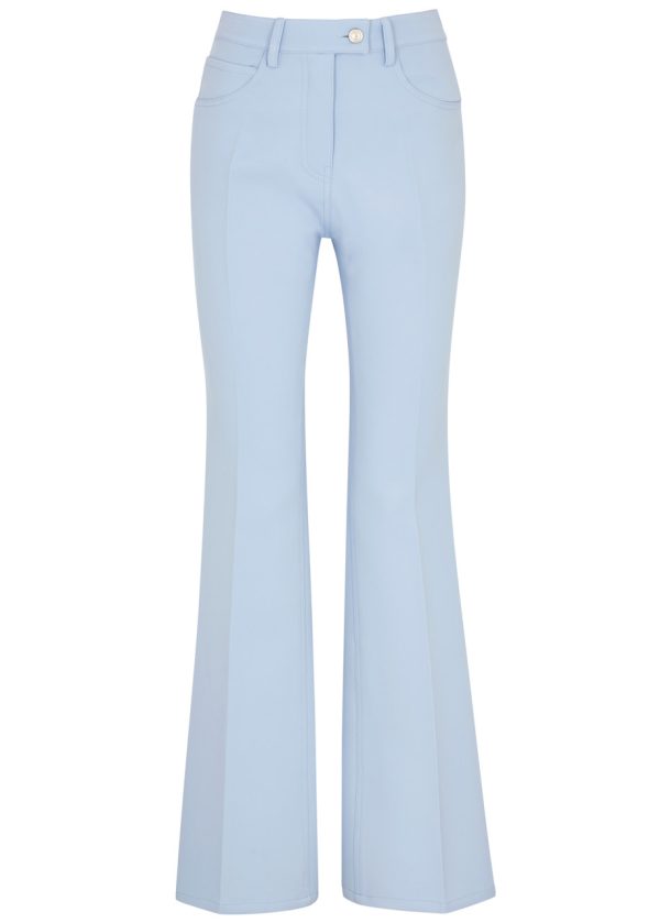 Courrges Flared Twill Trousers - Light Blue - 10