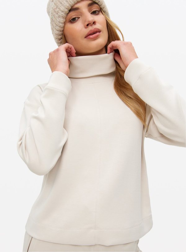 Cream Cowl Neck Sweatshirt