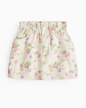 Cream Cream Floral Denim Skirt (14 Years) - Tu by Sainsbury's