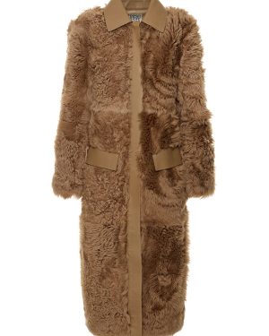 Curly Shearling Lamb Long Coat