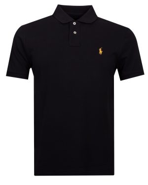 Custom Slim Plaid-Trim Mesh Polo Shirt