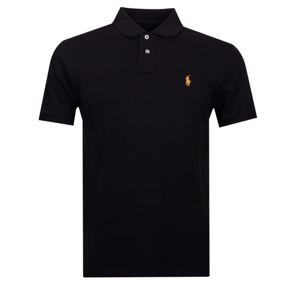Custom Slim Plaid-Trim Mesh Polo Shirt