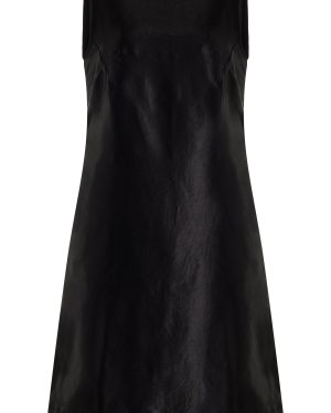 Cvet Preri - Cestrum Backless Satin Midi Dress - Black - M/L - Moda Operandi