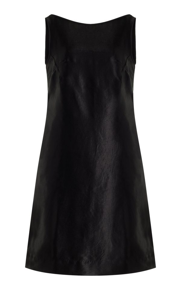 Cvet Preri - Cestrum Backless Satin Midi Dress - Black - M/L - Moda Operandi