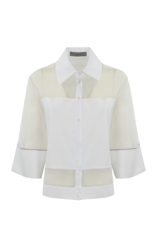 D. Exterior Poplin And Organza Shirt
