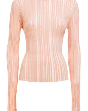 DES_PHEMMES - Open-Back Ribbed-Knit Top - Tan - L - Moda Operandi
