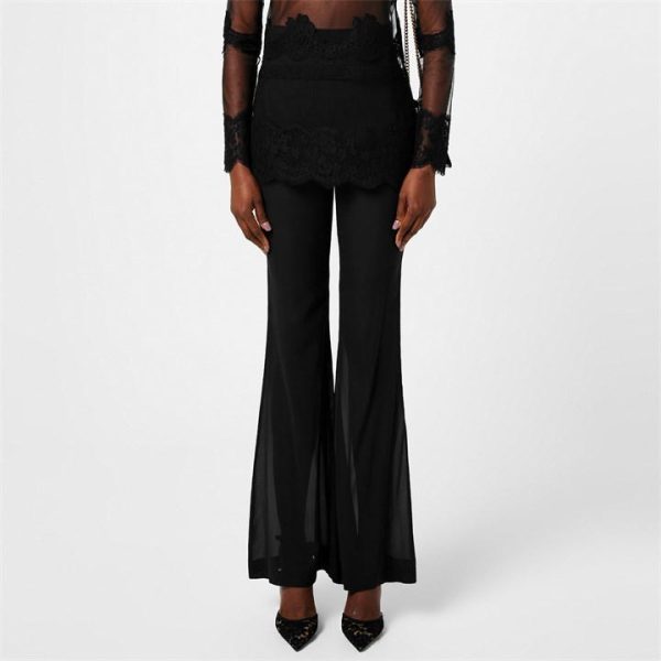 DOLCE AND GABBANA Flared Trousers - Black