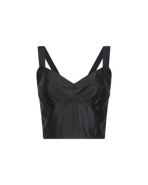 DOLCE & GABBANA | Black charmeuse corset bustier top | Women | 40
