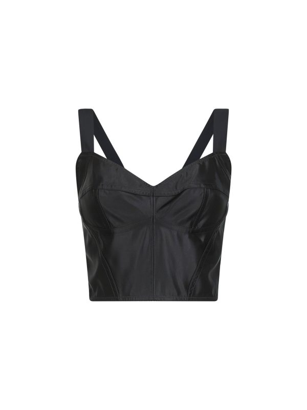 DOLCE & GABBANA | Black charmeuse corset bustier top | Women | 40