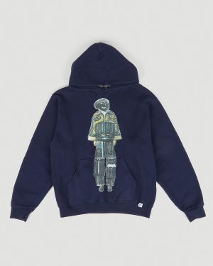 DRx FARMAxY FOR LN-CC Graphic Print Hooded Sweatshirt - Sweatshirts Blue M