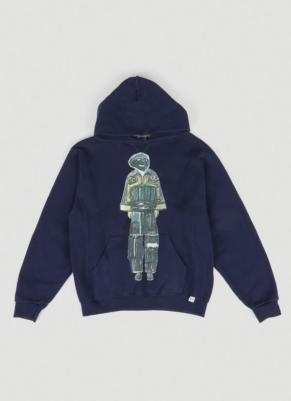 DRx FARMAxY FOR LN-CC Graphic Print Hooded Sweatshirt - Sweatshirts Blue M