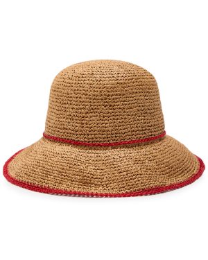 Damson Madder Logo-embroidered Straw sun hat - Natural - One Size