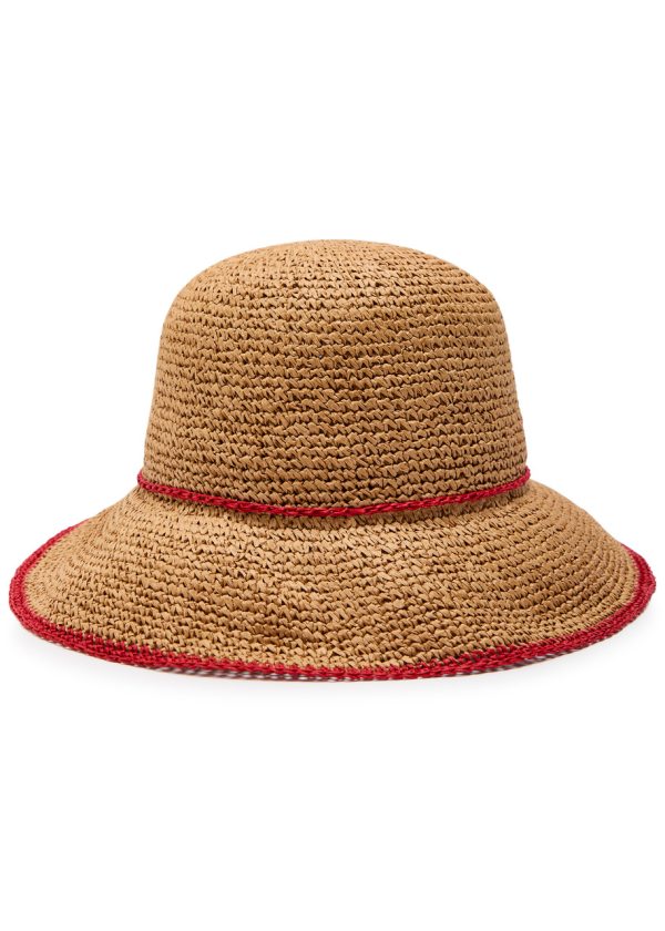Damson Madder Logo-embroidered Straw sun hat - Natural - One Size