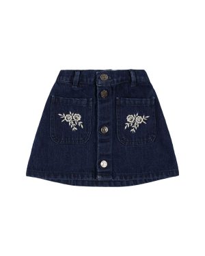 Danubio Embroidered Denim Skirt