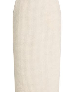 David Koma - Boucl Midi Pencil Skirt - White - UK 12 - Moda Operandi