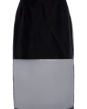 David Koma - Silk Organza Midi Pencil Skirt - Black - UK 6 - Moda Operandi