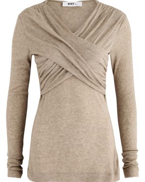 Day Birger ET Mikkelsen Kira Wrap-effect Cotton-blend top - Beige - M (UK12 / M)