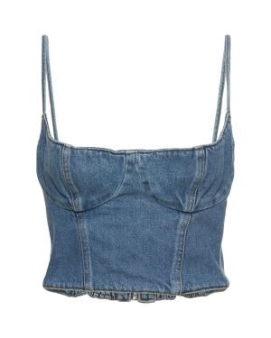 Denim Corset Crop Top