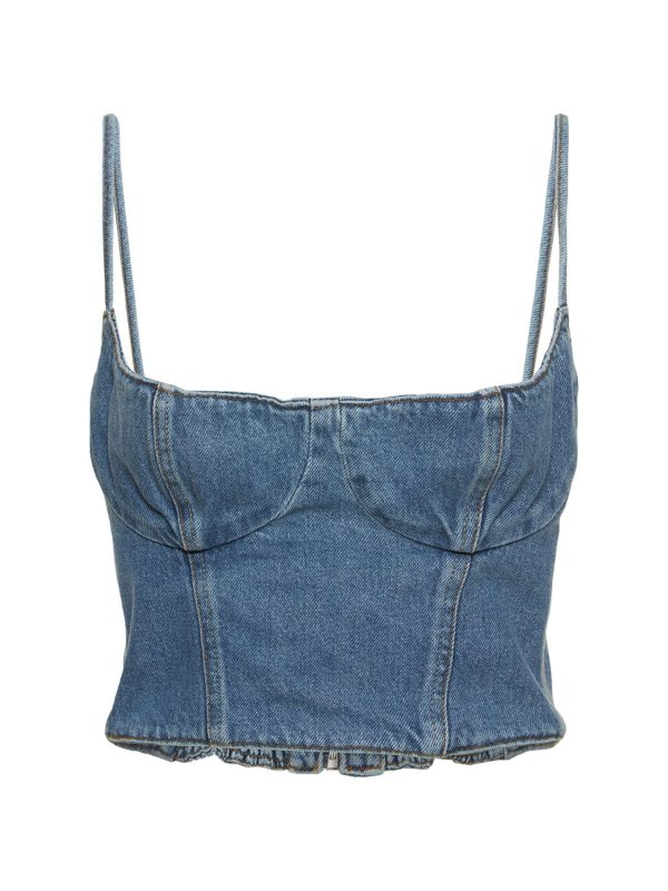Denim Corset Crop Top