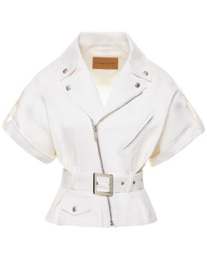 Denim Zip Jacket W/ Belt
