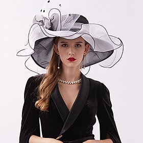 Derby Hats for Women Wide Brim Fedora Sun Hat Cloche Kentucky Fascinator Hats for Ladies Organza Tea Party Bridal Church Hats dress to impress Race Day Dress
