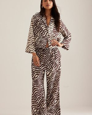 Desmond & Dempsey Boxy Shirt & Wide-Leg Trousers Pyjama Set