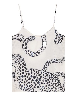 Desmond & Dempsey The Jag Printed Cotton Camisole top - White - XS