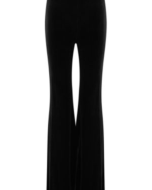 Diane Von Furstenberg Ruthette Flared Velvet Trousers - Black - L (UK14 / L)