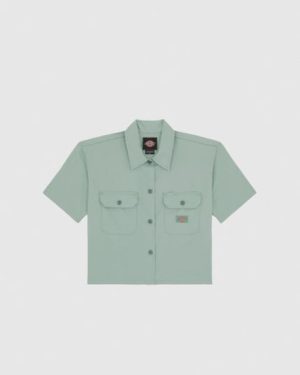 Dickies Work Shirt Cropped Shirt - Iceberg Green - M