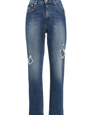 Distressed Denim Boyfriend Jeans