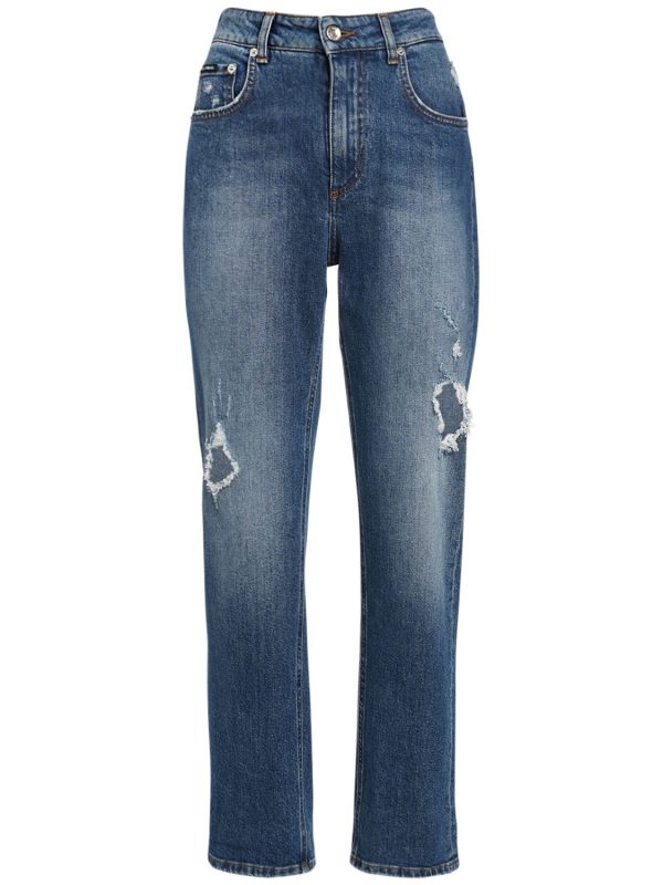 Distressed Denim Boyfriend Jeans