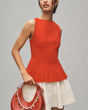 Dolan Left Coast Sleeveless Seamed Peplum Top