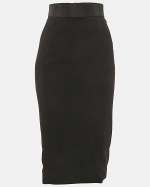 Dolce & Gabbana Black Crepe Pencil Skirt S